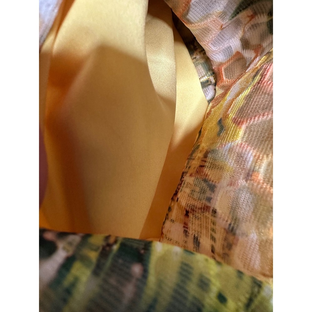 New York & Company Yellow Geometric Honeycomb Mesh Fit Flare Dress Sz 6 VN130001 - Picture 5 of 12